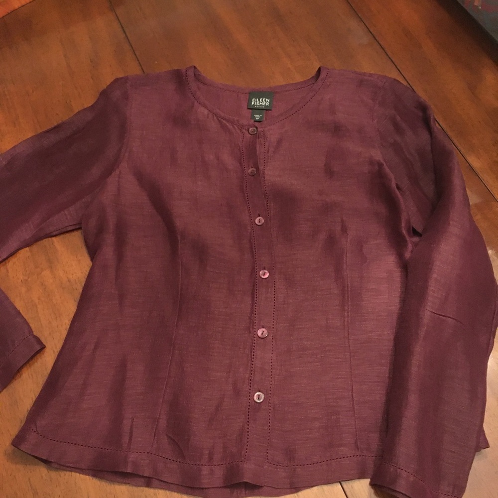 Eileen Fisher Silk and Linen top, beautiful PP